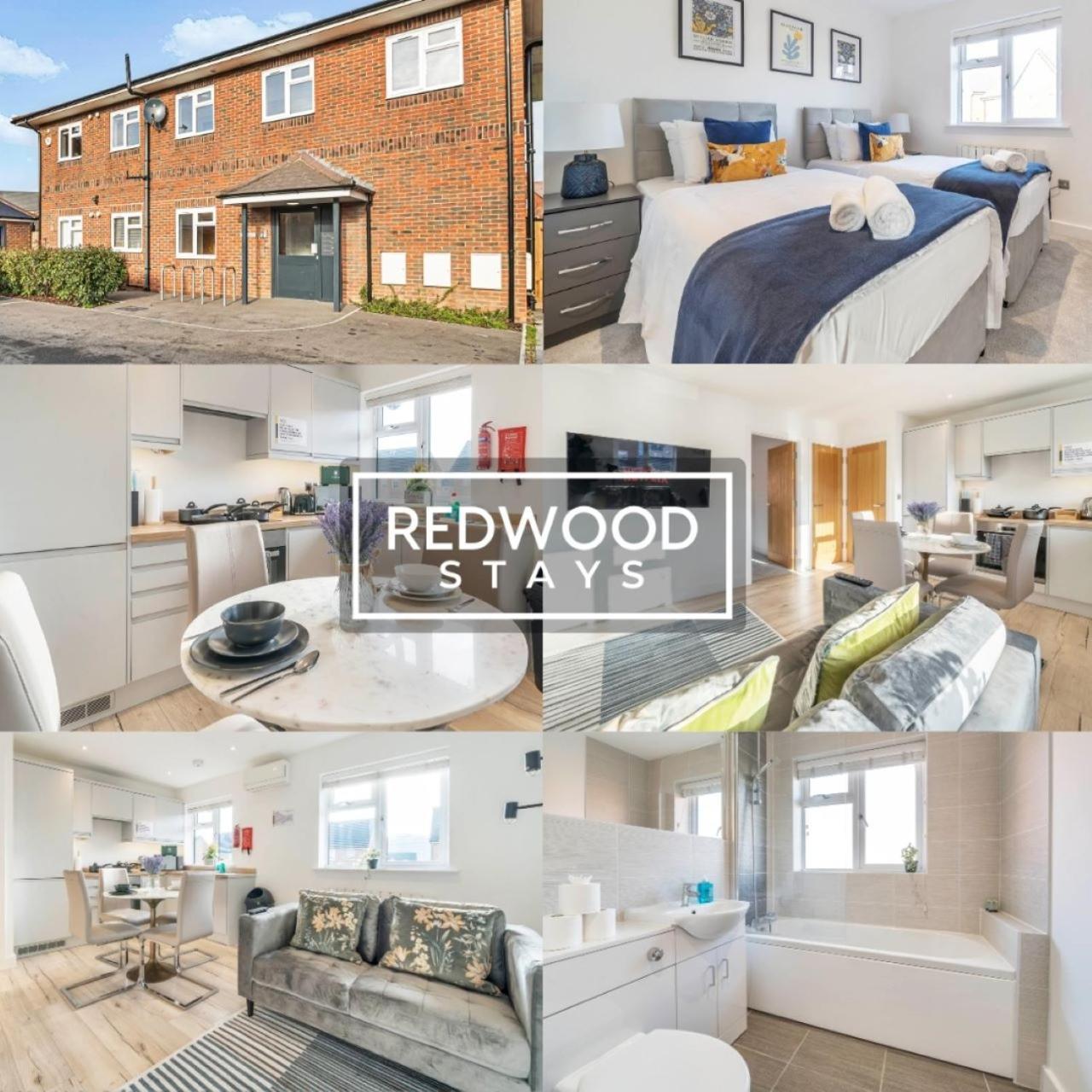 Modern Serviced Apartments For Contractors & Families With Free Parking, Wifi & Netflix By Redwood Stays Basingstoke Exterior foto
